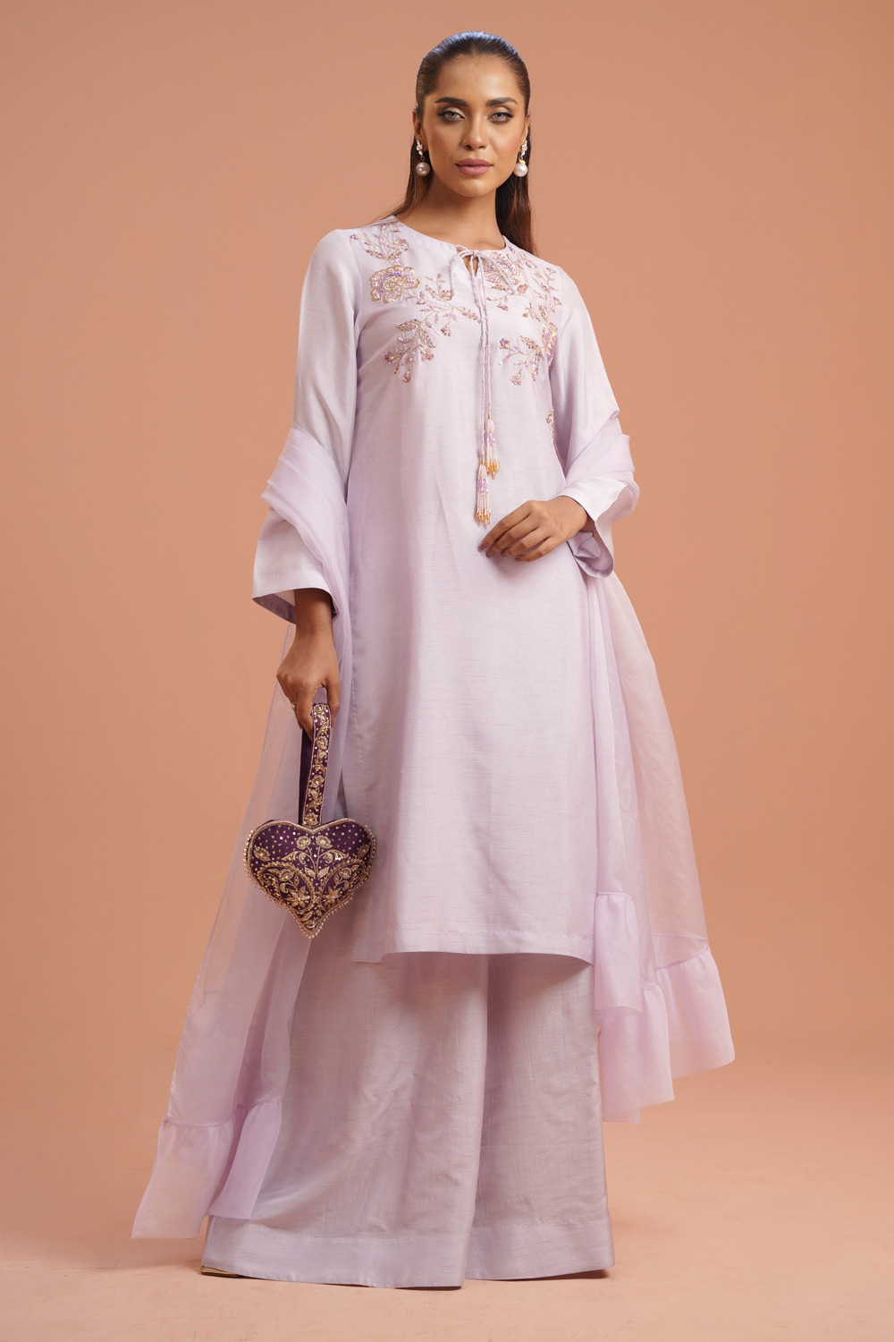 Kameez- Viscco Orgenza,Pant-DOLA ,and Dupatta- NYLON