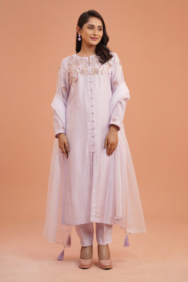 Kameez-Dola silk, Pant-Dola Silk ,Dupatta- NYLON Orgrnza